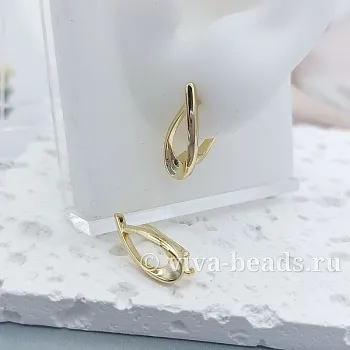 Швензы с замком 18х7 мм позолота 14К (6031-З) швензы для серег купить с доставкой по России | Интернет-магазин Viva Beads