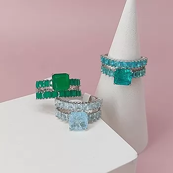 Кольцо с фианитами 19 размер родиевое покр. (7846) купить с доставкой по России | Интернет-магазин Viva Beads