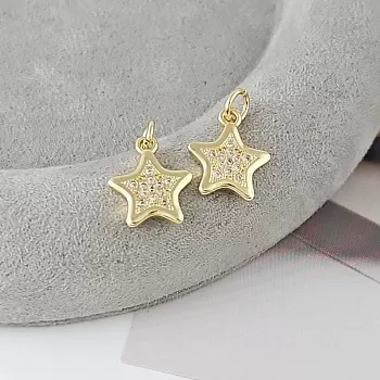 Подвеска Звезда 13.3х11.4 мм с фианитами позолота 14К (9327-З) купить с доставкой по России | Интернет-магазин Viva Beads