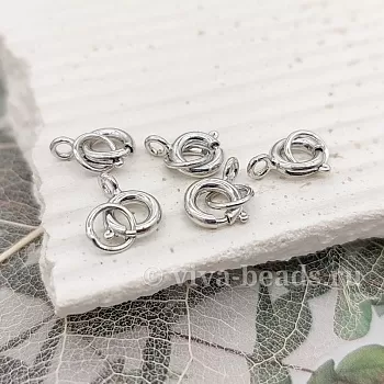 Замок-кольцо шпрингельный 6 мм родиевое покр. (6280-6-Р) замок для украшений купить с доставкой по России | Интернет-магазин Viva Beads