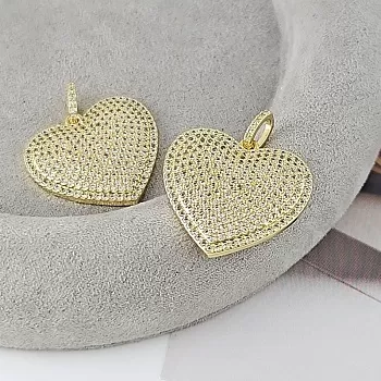 Подвеска Сердце с фианитами 22.4х24 мм позолота 14К (9315-З) купить с доставкой по России | Интернет-магазин Viva Beads