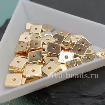 1 шт. Бусина разделитель квадрат 6х6х1 мм позолота 14к (6930-6-З) купить с доставкой по России | Интернет-магазин Viva Beads