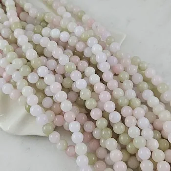 Нить 38 см Жадеит тонированный ок. 8.5 мм бусины гладкий шар, нежный микс (10121-8) для бижутерии купить с доставкой по России | Интернет‑магазин Viva Beads