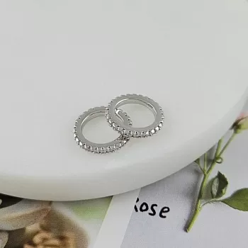 Кольцо коннектор 13.7x1.8 мм с фианитами, родиевое покрытие (9880-Р/14) купить с доставкой по России | Интернет-магазин Viva Beads