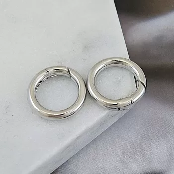 Замок круглый карабин 15х2.7 мм родиевое покрытие (7870-Р) замок для украшений купить с доставкой по России | Интернет-магазин Viva Beads