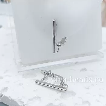 Швензы с замком 17х2 мм родиевое покр. (6469-Р) купить в Воронеже | Заказать в интернет-магазине Viva Beads
 Швензы с замком 17х2 мм родиевое покр. (6469-Р) купить в Воронеже | Заказать в интернет-магазине Viva Beads