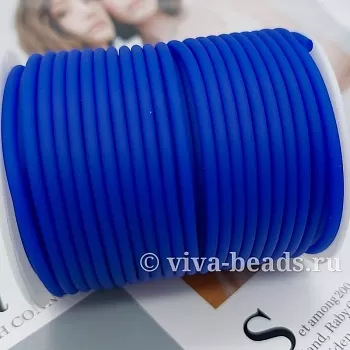 1 м Резиновый ПОЛЫЙ шнур 3 мм СИНИЙ (2447-СИН) купить в #REGION_P# | Заказать в интернет-магазине Viva Beads
