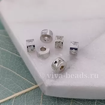 1 шт. Бусина (разделитель) 5х3 мм родиевое покр. (6300-Р) купить в Воронеже | Заказать в интернет-магазине Viva Beads
