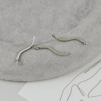 Коннектор палочка Волна 21х1.4 мм цвет платины (9559-П) купить с доставкой по России | Интернет-магазин Viva Beads