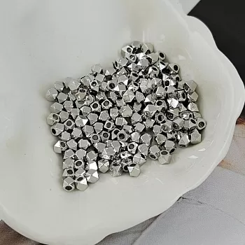 УЦЕНКА 10 шт. Бусина разделитель многогранник 2.5 мм, родиевое покрытие (8870-2.5-Р-УЦ)