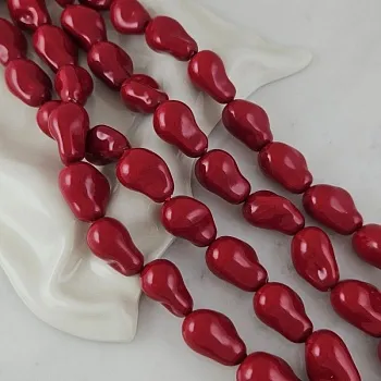 1 шт. Жемчуг майорка 22х15х13.8 мм, форма капля барокко, красный (6430-К) купить с доставкой по России | Интернет-магазин Viva Beads