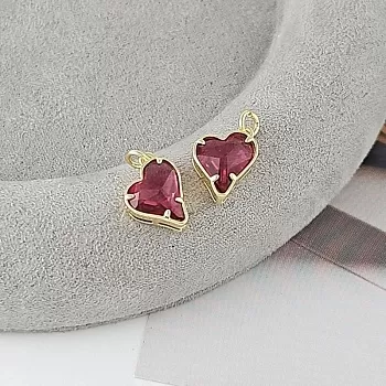 Подвеска Сердце с фианитом 13х8.3 мм рубиновый, позолота 14К (9318-РУБ-З) купить с доставкой по России | Интернет-магазин Viva Beads