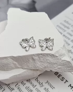 Подвеска Бабочка с фианитами 8.8х10 мм родиевое покр. (8346-Р) Подвеска Бабочка с фианитами 8.8х10 мм родиевое покр. (8346-Р)