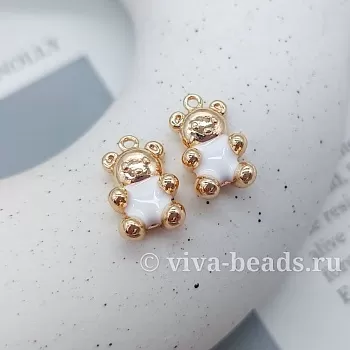 Подвеска Мишка 16.3х9.5 мм эмаль, позолота (7346-БЕЛЗ) Подвеска Мишка 16.3х9.5 мм эмаль, позолота (7346-БЕЛЗ)