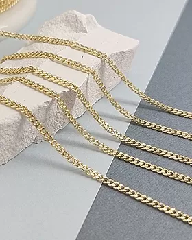 50 см Цепь тонкая 2 мм /толщина/ позолота 14К (8243-З)  купить в Воронеже | Заказать в интернет-магазине Viva Beads
