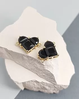 Коннектор Сердце 12.8x17.7 мм с фианитами, классическое золото (8217-ЧЗ) Коннектор Сердце 12.8x17.7 мм с фианитами, классическое золото (8217-ЧЗ)