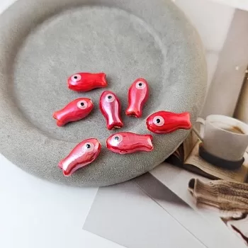 1 шт. Бусина рыбка ок. 20х10х8 мм красный, керамика (9193-К) купить в Воронеже | Заказать в интернет-магазине Viva Beads
