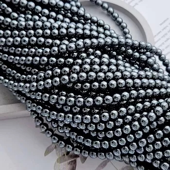 Нить 39 см Гематит / имитация / 6 мм гладкая бусина, черный (6317-6)	 купить в Воронеже | Заказать в интернет-магазине Viva Beads
