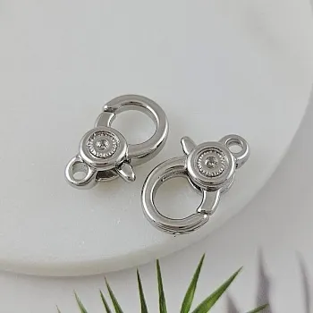 УЦЕНКА Замок карабин 22.7х13.3 мм, родиевое покрытие (9949-Р-УЦ) купить в Воронеже | Заказать в интернет-магазине Viva Beads
