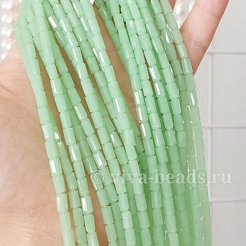 Нить 20 см Бусины трубочки 4х7 мм стекло (6739-ЗЕЛ) купить с доставкой по России | Интернет-магазин Viva Beads