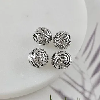 1 шт. Бусина ажурная 9.4х9.7 мм, родиевое покрытие (10045-Р) купить с доставкой по России | Интернет-магазин Viva Beads