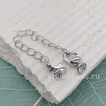 Замок лобстер 10 мм с удлинителем родиевое покр. (6327-10-Р) купить в Воронеже | Заказать в интернет-магазине Viva Beads
 Замок лобстер 10 мм с удлинителем родиевое покр. (6327-10-Р) купить в Воронеже | Заказать в интернет-магазине Viva Beads