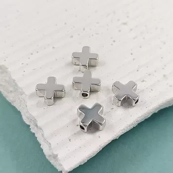 1 шт. Бусина разделитель Крест 8х3 мм родиевое покрытие (6158-Р) купить с доставкой по России | Интернет-магазин Viva Beads