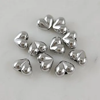 1 шт. Бусина разделитель Сердце 7.5х10х5.3 мм, родиевое покрытие (10108-Р) купить с доставкой по России | Интернет-магазин Viva Beads