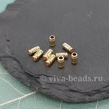 1 шт. Бусина /разделитель/ трубочка 5х2.5 мм позолота 14к (6585-З) купить в Воронеже | Заказать в интернет-магазине Viva Beads
