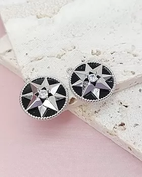 Подвеска Звезда 17х15 мм фианит, керамика, родиевое покр. (8049-Р) купить с доставкой по России | Интернет-магазин Viva Beads