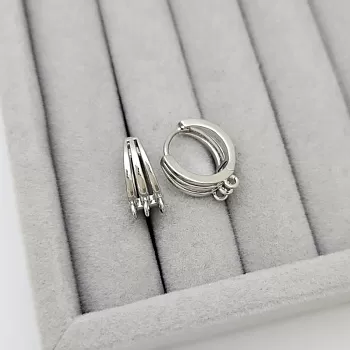 Швензы с замком с тремя петельками 16.2х14.7х6.2 мм с родиевым покрытием (9126-Р) купить в Воронеже | Заказать в интернет-магазине Viva Beads
