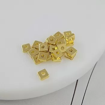 1 шт. Бусина разделитель квадрат 4х1.5 мм позолота 18К (6930-4-З) купить с доставкой по России | Интернет-магазин Viva Beads