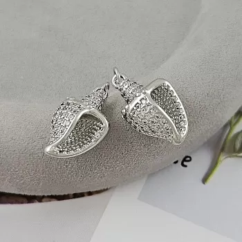 УЦЕНКА Подвеска кулон Ракушка 21.3x12.8х8 мм с фианитами, родиевое покрытие (9822-Р-УЦ) купить с доставкой по России | Интернет-магазин Viva Beads