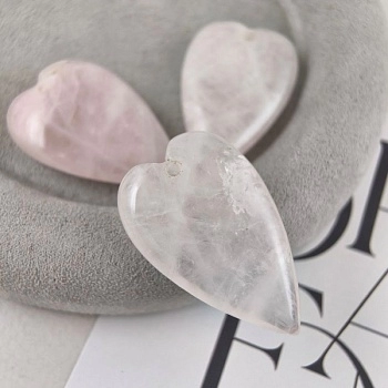 Розовый кварц подвеска кулон сердце ок. 39х25.5х9 мм (9668-РК) для бижутерии купить с доставкой по России | Интернет‑магазин Viva Beads