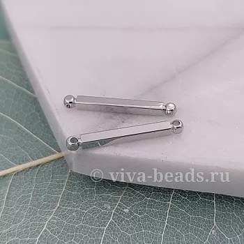 Коннектор палочка 20x2x2 мм родиевое покр. (3488-20-Р) купить с доставкой по России | Интернет-магазин Viva Beads
