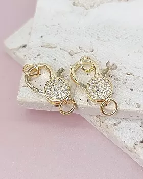 Замок с фианитами 16 мм позолота 14к (8065-З) купить в Воронеже | Заказать в интернет-магазине Viva Beads
 Замок с фианитами 16 мм позолота 14к (8065-З) купить в Воронеже | Заказать в интернет-магазине Viva Beads