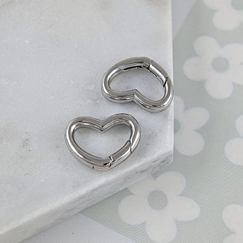 Замок карабин Сердце 13х16 мм родиевое покрытие (6186-Р) купить в Воронеже | Заказать в интернет-магазине Viva Beads
