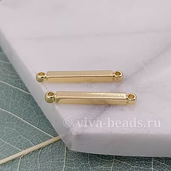 Коннектор палочка 20x2x2 мм позолота (3488-20-З) купить с доставкой по России | Интернет-магазин Viva Beads