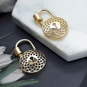 УЦЕНКА Замок подвеска 27x16,5 позолота (5122-УЦ) замок для украшений купить с доставкой по России | Интернет-магазин Viva Beads