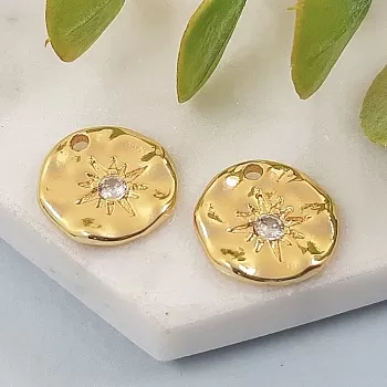 Подвеска с фианитом 14 мм позолота (5379-З)