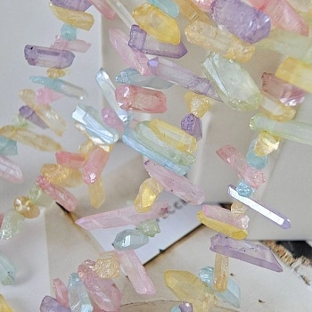 Нить 9-10 см Кварц натуральный тонированный мини 13-23х3-5 мм бусины палочки, сколы необработанные, микс цветов (9561-МИКС-МИНИ) купить в Воронеже | Заказать в интернет-магазине Viva Beads
