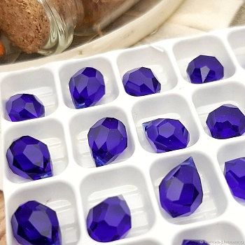 Капля хрустальная бриолет 6х10 мм COBALT BLUE Чехия (2520-5) купить с доставкой по России | Интернет-магазин Viva Beads