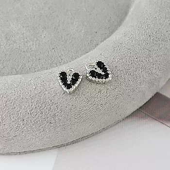 Подвеска Сердце мини с фианитами 7.7х6.6 мм черный, родий (9317-ЧЕР-Р) купить с доставкой по России | Интернет-магазин Viva Beads