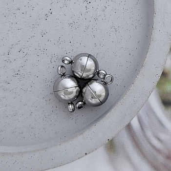 Замок магнитный Шар 8 мм, нержавеющая сталь (8881-8) замок для украшений купить с доставкой по России | Интернет-магазин Viva Beads