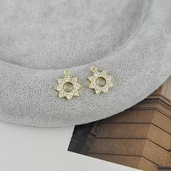 Подвеска Звезда с фианитами 11.2х9.6 мм позолота 14К (9411-З) купить с доставкой по России | Интернет-магазин Viva Beads