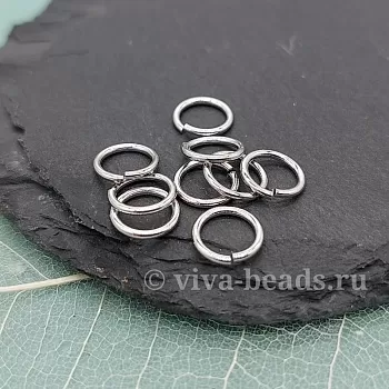 10 шт. Колечки соединительные 8х1 мм родиевое покр. (6475-Р) соединительные колечки и кольца-коннекторы купить с доставкой по России | Интернет-магазин Viva Beads