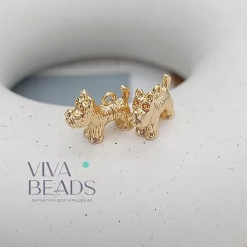 Подвеска Собака 11х13.7х4 мм позолота 14к (7504-З) Подвеска Собака 11х13.7х4 мм позолота 14к (7504-З)