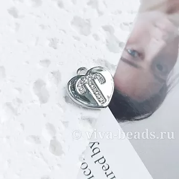 Подвеска Сердце с фианитами 13.3х13 мм знаки зодиака род. покр. (7069-Р-5) Подвеска Сердце с фианитами 13.3х13 мм знаки зодиака род. покр. (7069-Р-5)