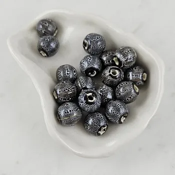 1 шт. Бусина керамическая 10-11 мм серый (10128-СЕР) купить с доставкой по России | Интернет-магазин Viva Beads