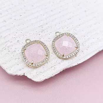 Подвеска кракле с фианитами 16х13.7 мм стекло, позолота (7802-ЗР) Подвеска кракле с фианитами 16х13.7 мм стекло, позолота (7802-ЗР)